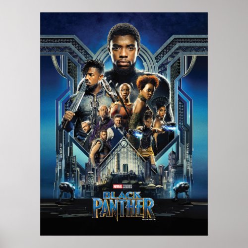 Black Panther  Characters Over Wakanda Poster