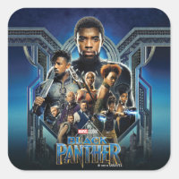 Black Panther | Characters Over Wakanda Square Sticker