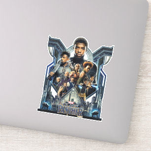Black Panther Characters Over Wakanda Sticker