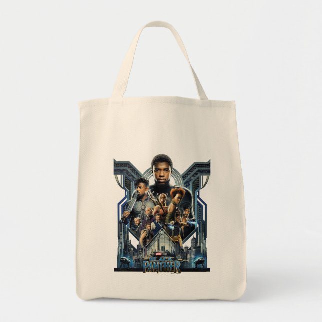 Black Panther | Characters Over Wakanda Tote Bag (Front)