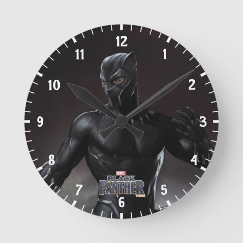 Black Panther  Claws Out Round Clock