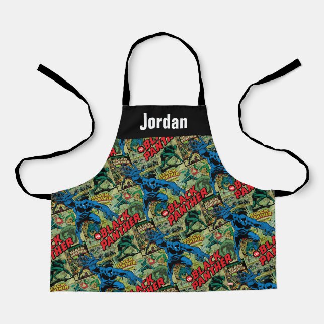 Black Panther Comic Book Pattern Apron (Front)