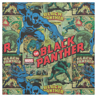 Black Panther Comic Book Pattern Fabric