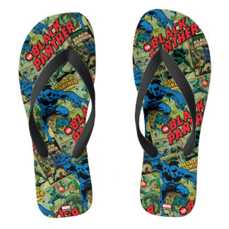Black Panther Comic Book Pattern Flip Flops