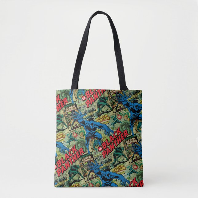 Black Panther Comic Book Pattern Tote Bag (Front)
