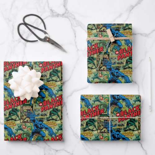Black Panther Comic Book Pattern Wrapping Paper Sheets