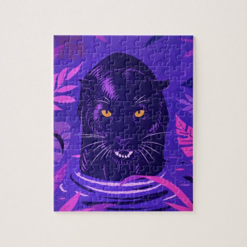 Black Panther Crouching in a River Jigsaw Puzzle