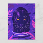 Black Panther Crouching In A River Postcard at Zazzle