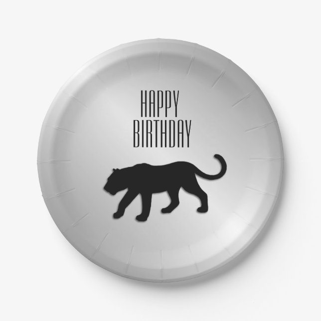 Black Panther Custom Party Paper Plates (Front)