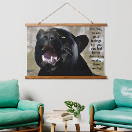 Black Panther eating humor Hanging Tapestry