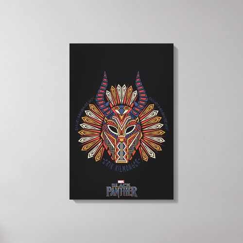 Black Panther  Erik Killmonger Tribal Mask Icon Canvas Print