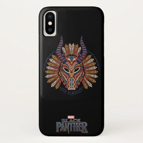 Black Panther  Erik Killmonger Tribal Mask Icon iPhone X Case