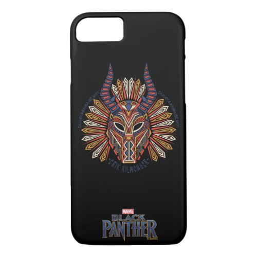 Black Panther  Erik Killmonger Tribal Mask Icon iPhone 87 Case