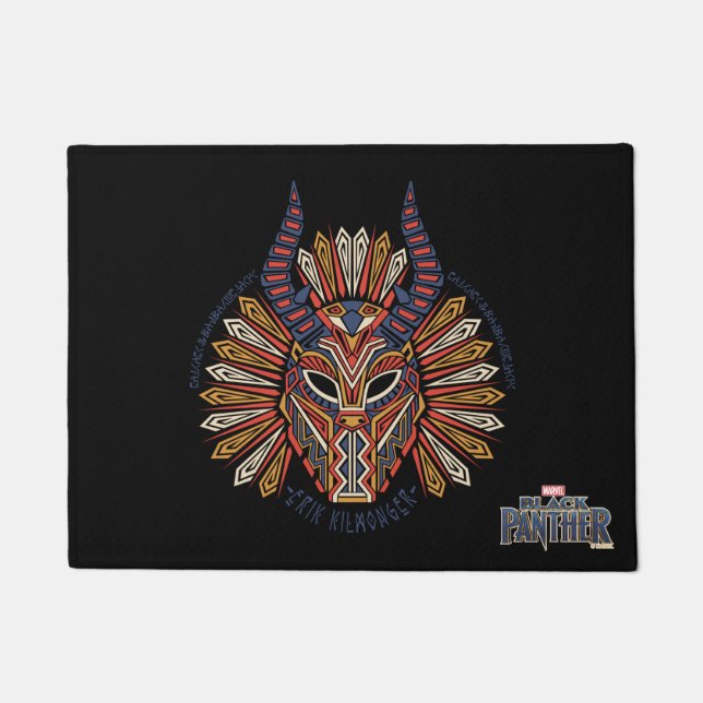 Black Panther | Erik Killmonger Tribal Mask Icon Doormat (Front)
