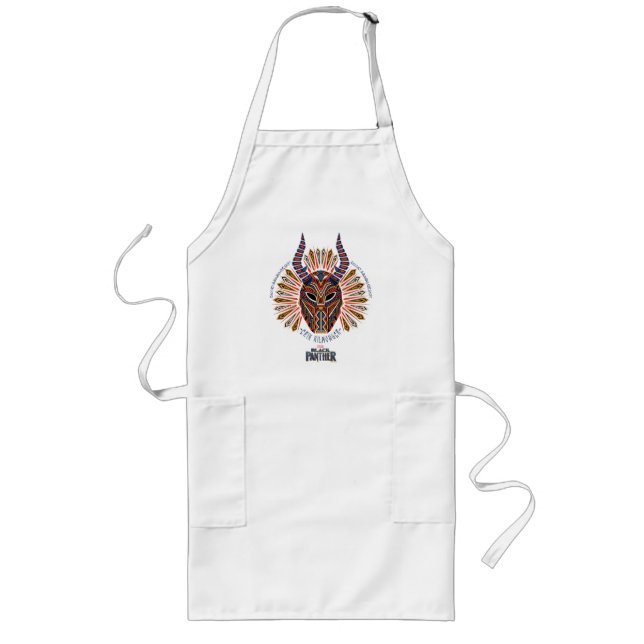 Black Panther | Erik Killmonger Tribal Mask Icon Long Apron (Front)