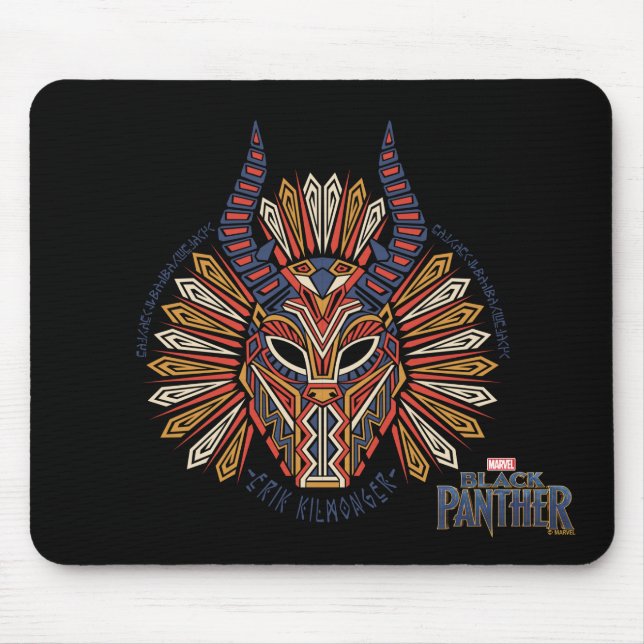 Black Panther | Erik Killmonger Tribal Mask Icon Mouse Pad (Front)