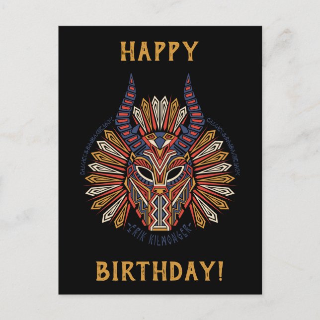 Black Panther | Erik Killmonger Tribal Mask Icon Postcard (Front)