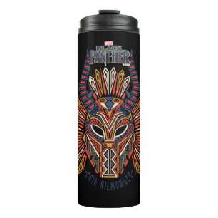 Black Panther   Erik Killmonger Tribal Mask Icon Thermal Tumbler