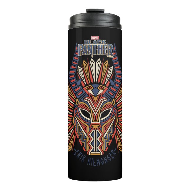 Black Panther | Erik Killmonger Tribal Mask Icon Thermal Tumbler (Front)
