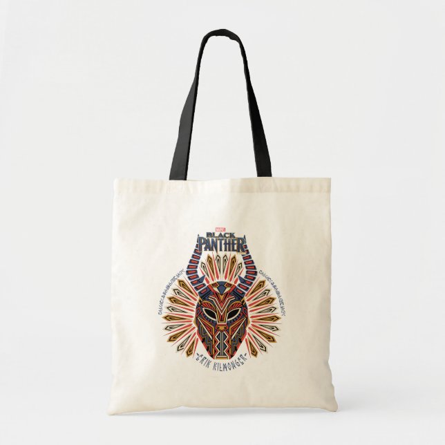 Black Panther | Erik Killmonger Tribal Mask Icon Tote Bag (Front)