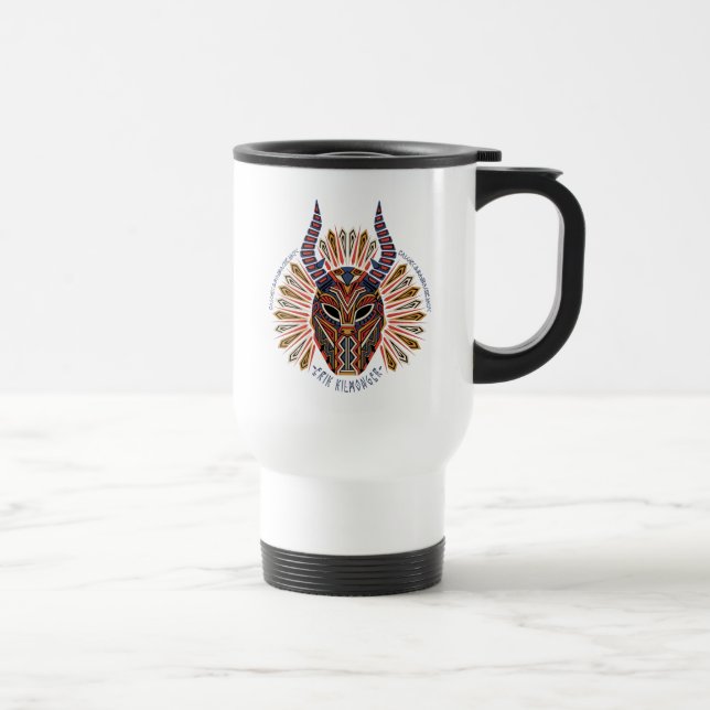 Black Panther | Erik Killmonger Tribal Mask Icon Travel Mug (Right)