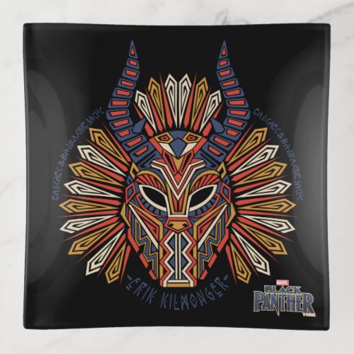 Black Panther  Erik Killmonger Tribal Mask Icon Trinket Tray