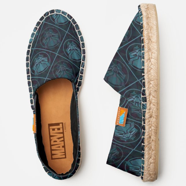 Black Panther Faceted Logo Pattern Espadrilles (Side)