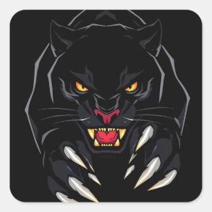 Black panther for Animal Lovers Gift 🐆🖤 Square Sticker