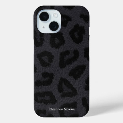 Black Panther Fur with Name iPhone 15 Case