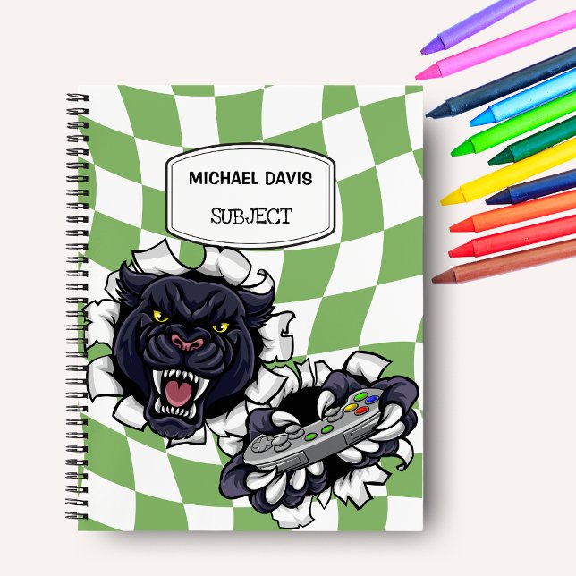 Black Panther Gamer Holding A Videogame Controller Notebook (Creator Uploaded)