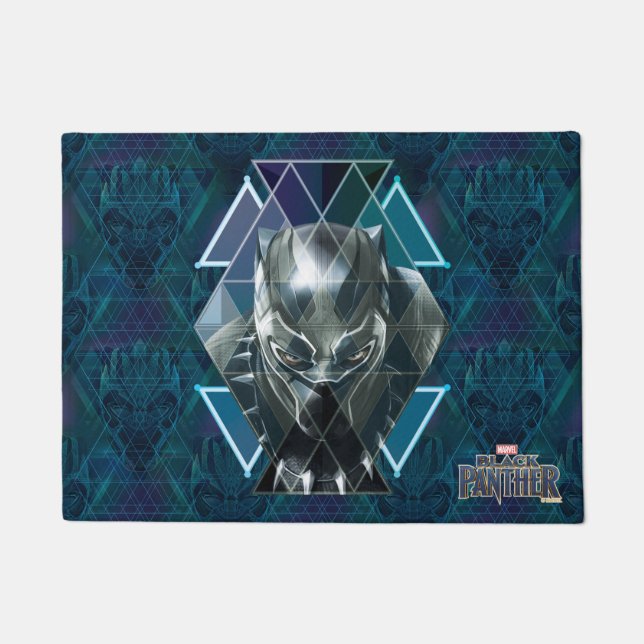 Black Panther | Geometric Character Pattern Doormat (Front)