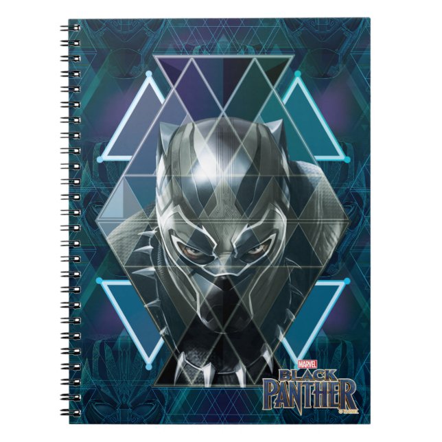 Black Panther | Geometric Character Pattern Notebook (Front)