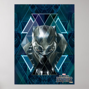 Black Panther Geometric Character Pattern Poster