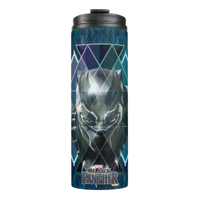 Black Panther | Geometric Character Pattern Thermal Tumbler (Front)
