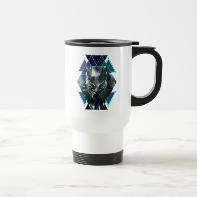 Black Panther | Geometric Character Pattern Travel Mug (Right)