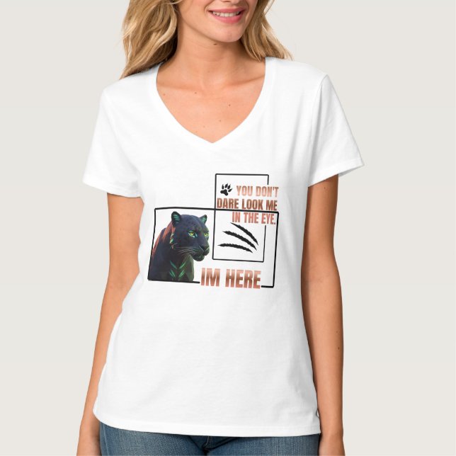 Black Panther Graphic "I'm Here"  T-Shirt (Front)