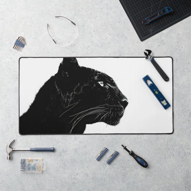 Black Panther Head Minimalism Desk Mat (Workstation)
