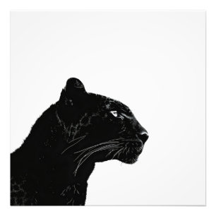 Black Panther Head Minimalism Photo Print