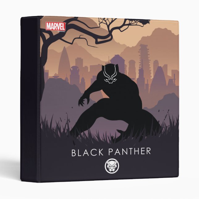 Black Panther Heroic Silhouette 3 Ring Binder (Front/Spine)