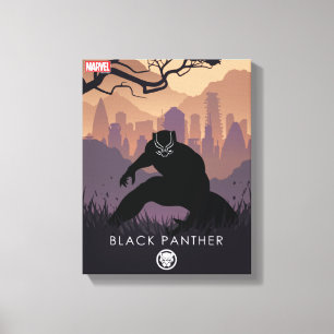 Black Panther Heroic Silhouette Canvas Print
