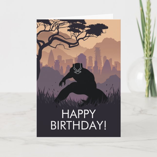 Black Panther Heroic Silhouette Card (Front)