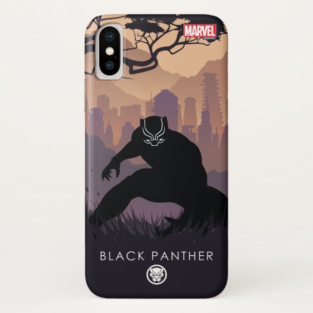 Black Panther Heroic Silhouette Case-Mate iPhone Case (Back)