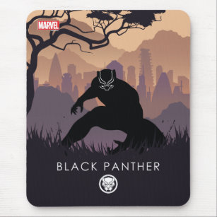 Black Panther Heroic Silhouette Mouse Pad