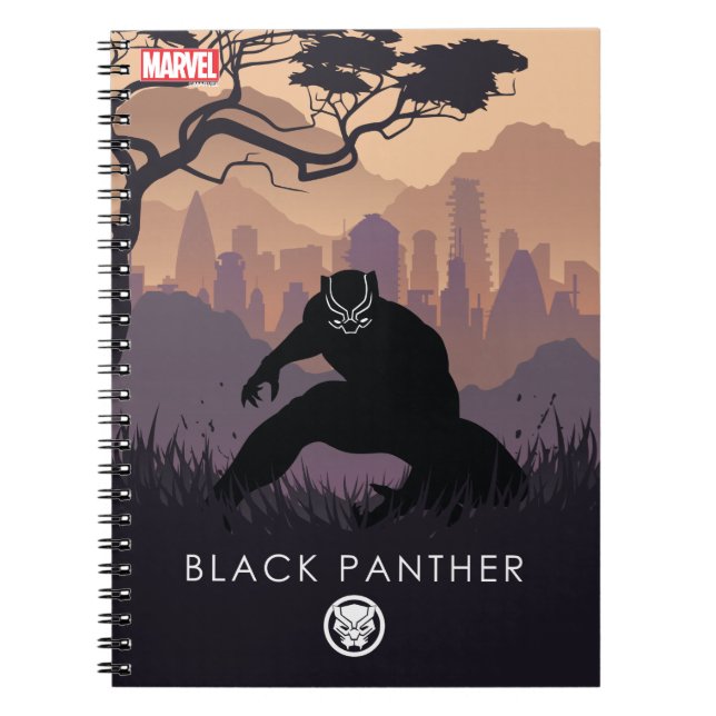 Black Panther Heroic Silhouette Notebook (Front)