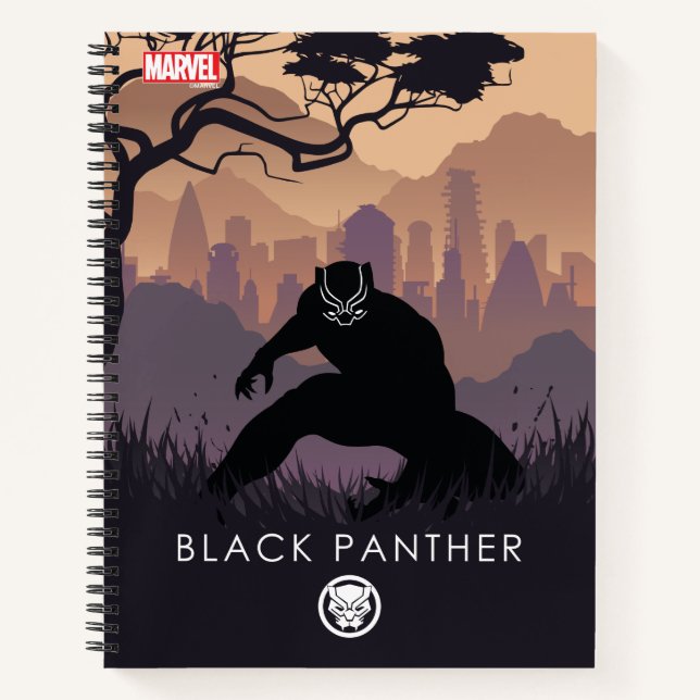 Black Panther Heroic Silhouette Notebook (Front)
