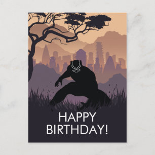 Black Panther Heroic Silhouette Postcard