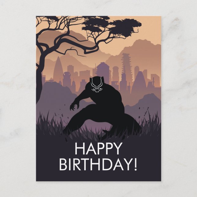 Black Panther Heroic Silhouette Postcard (Front)