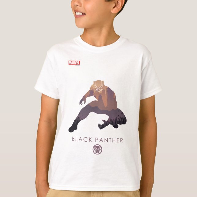 Black Panther Heroic Silhouette T-Shirt (Front)