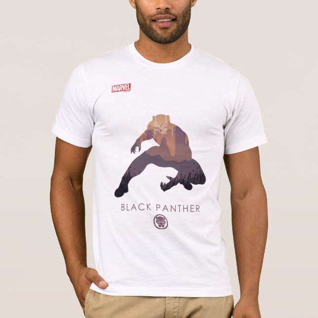 Black Panther Heroic Silhouette T-Shirt (Front)