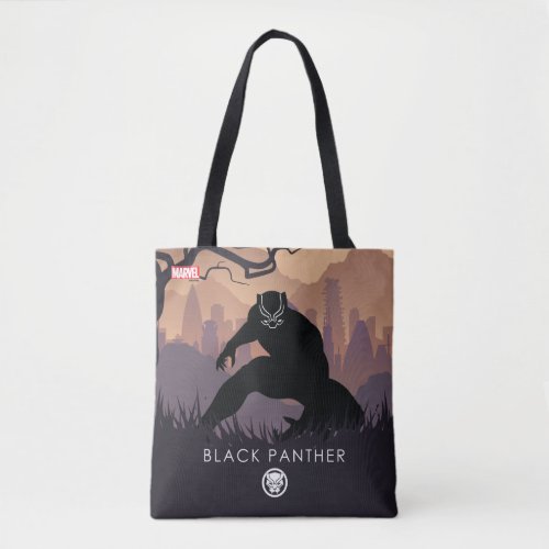 Black Panther Heroic Silhouette Tote Bag